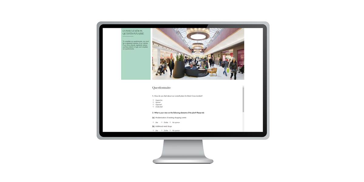 Brent Cross online questionnaire example