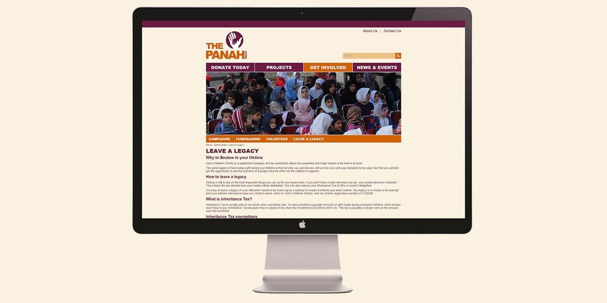 Panah Trust legacy page on website