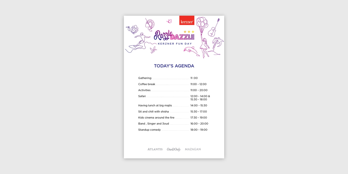 Razzle Dazzle Agenda Sheet