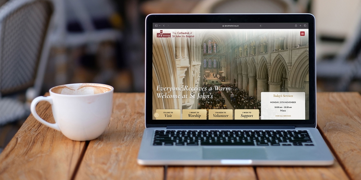  The Cathedral of St John the Baptist Homepage Showing on a Laptop