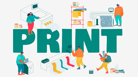 Illustration highlighting various forms of print