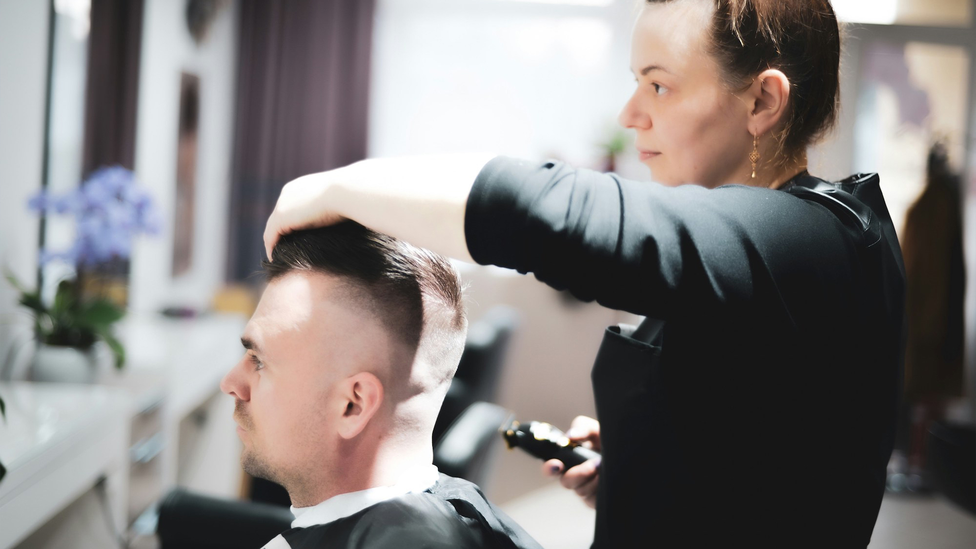 Stock image of men's haircut for Robert Douglas Hair Workshop