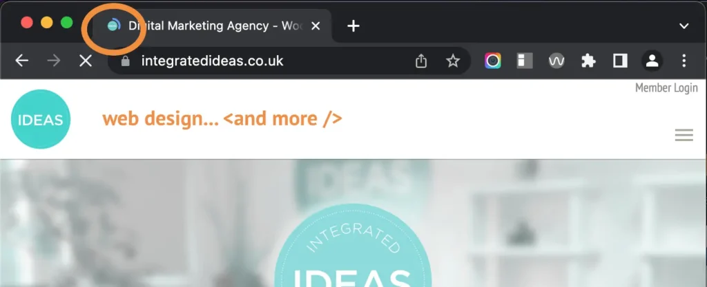 Loading browser icon position on page tab