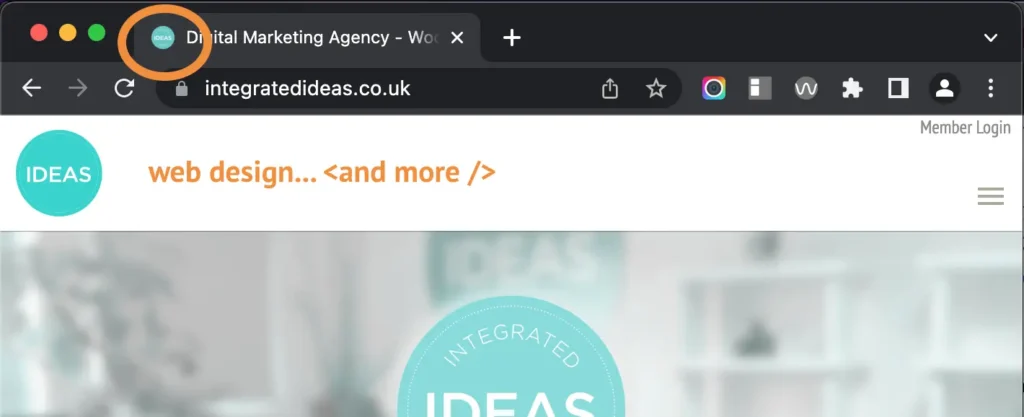 Loading browser icon position on page tab