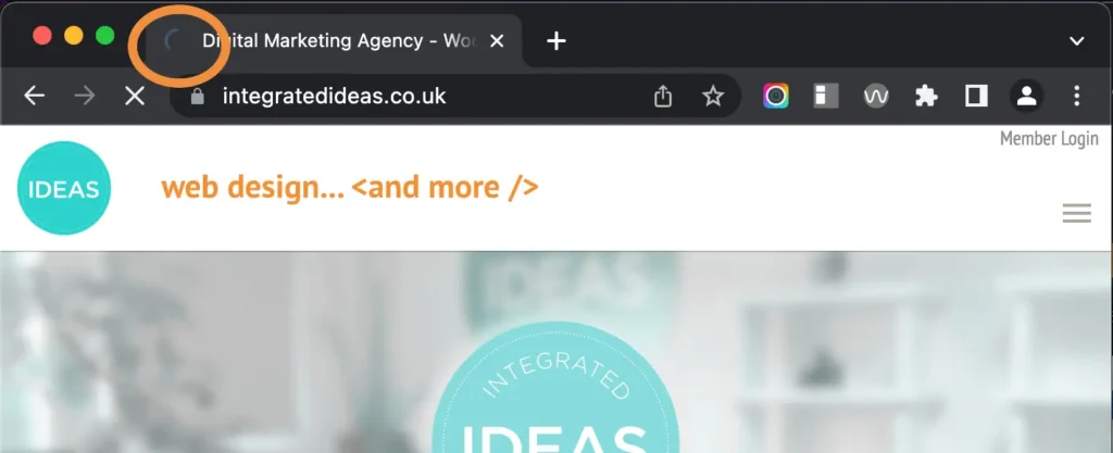 Loading browser icon position on page tab