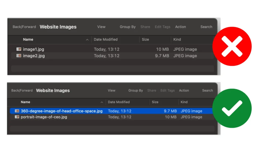 file names containing description, for example portrait-image-of-ceo.jpg
