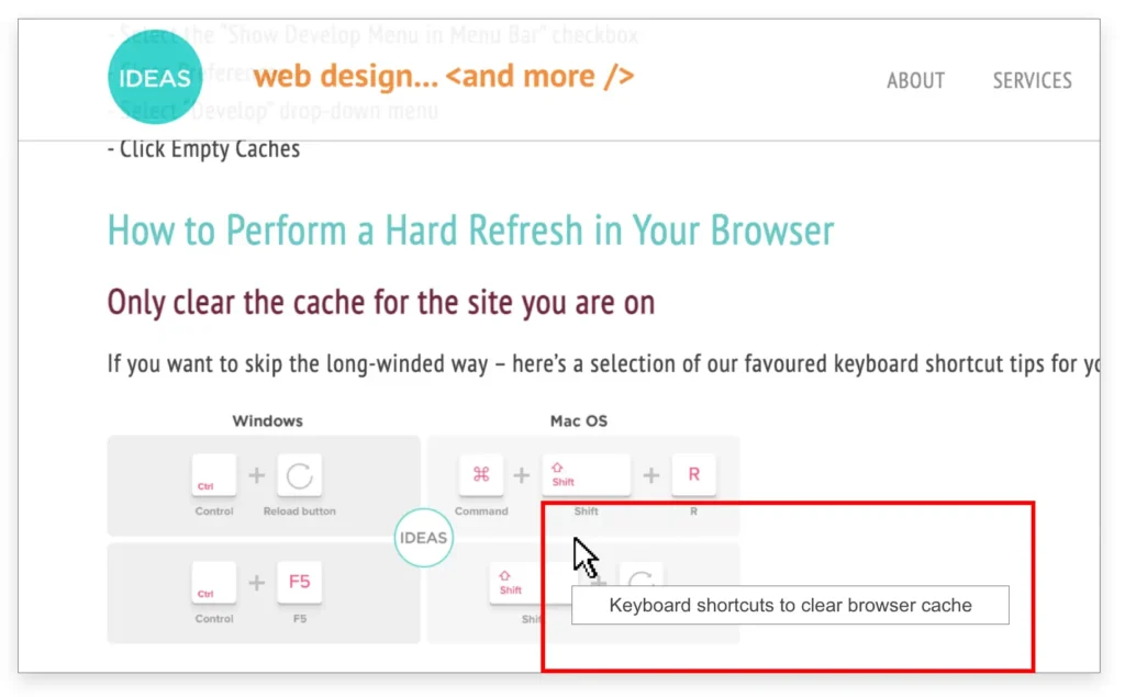 Title tag appearing on hover on web page