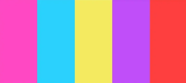 Vibrant colours shown in stripes
