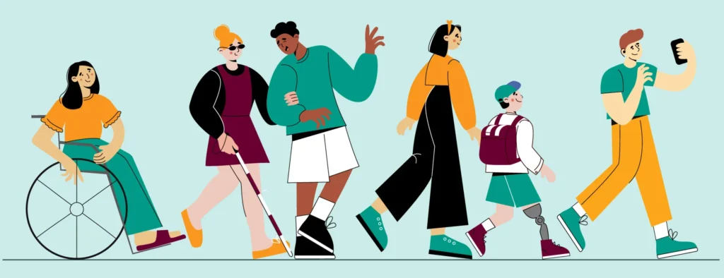 Illustration of people with diverse disabilities