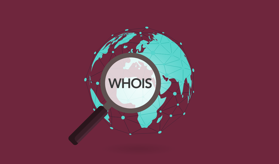 Spy glass and globe for WHOIS