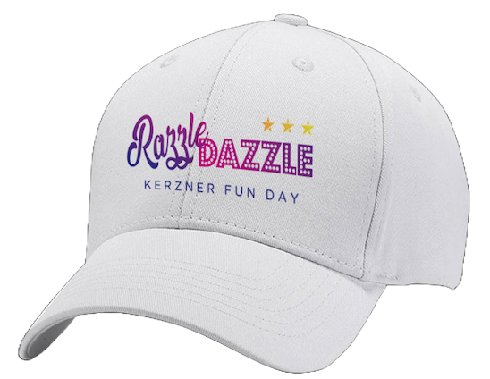 White baseball cap with Kerzner Razzle Dazzle design