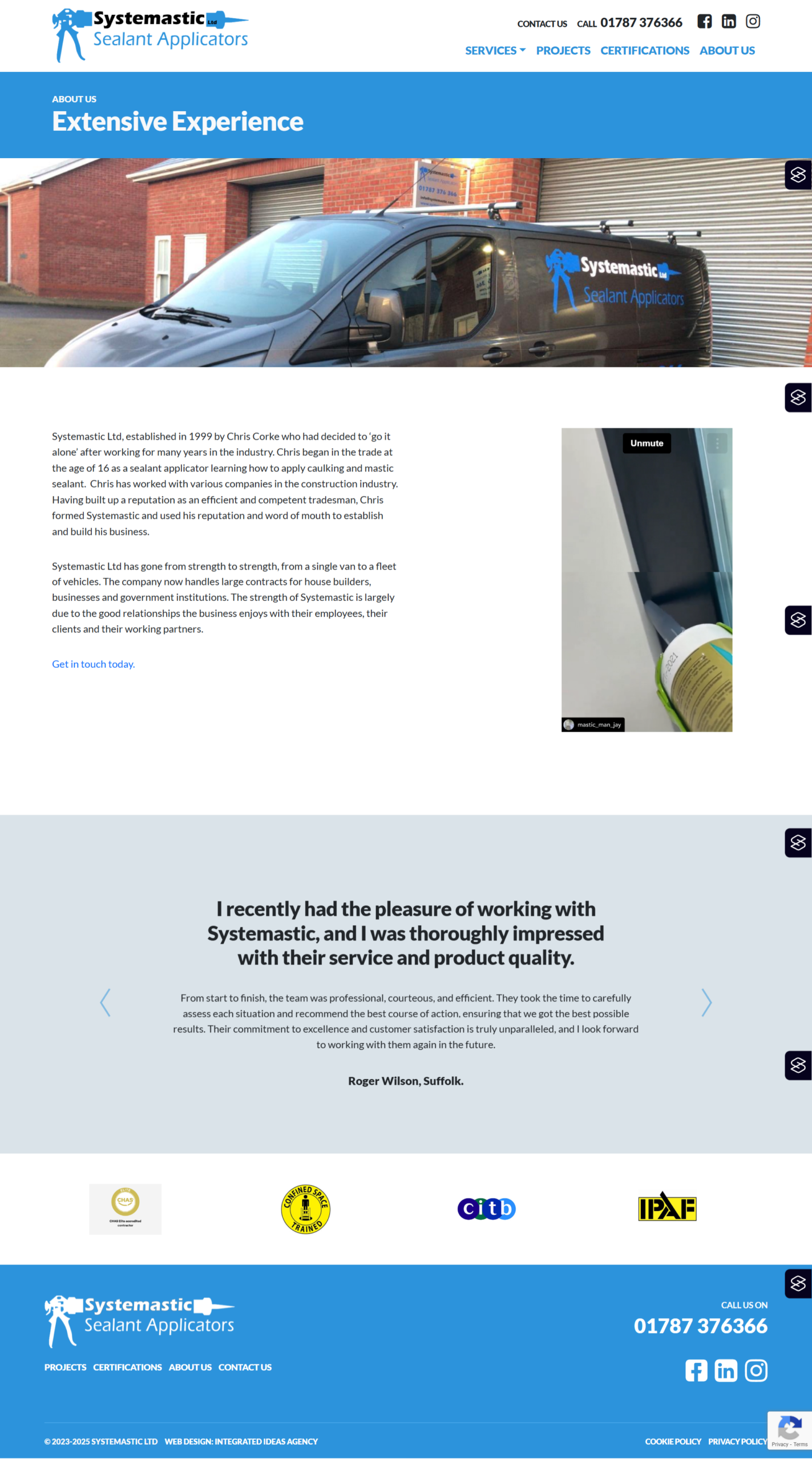 Systemastic Ltd about page layout