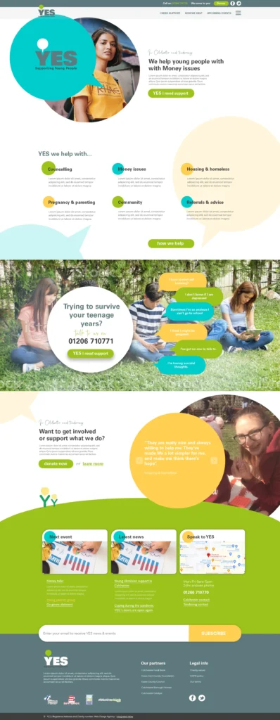 Web page design for YES