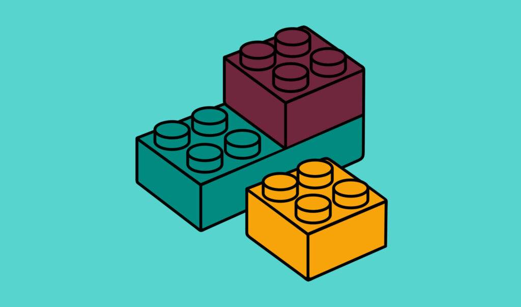 Three Lego bricks