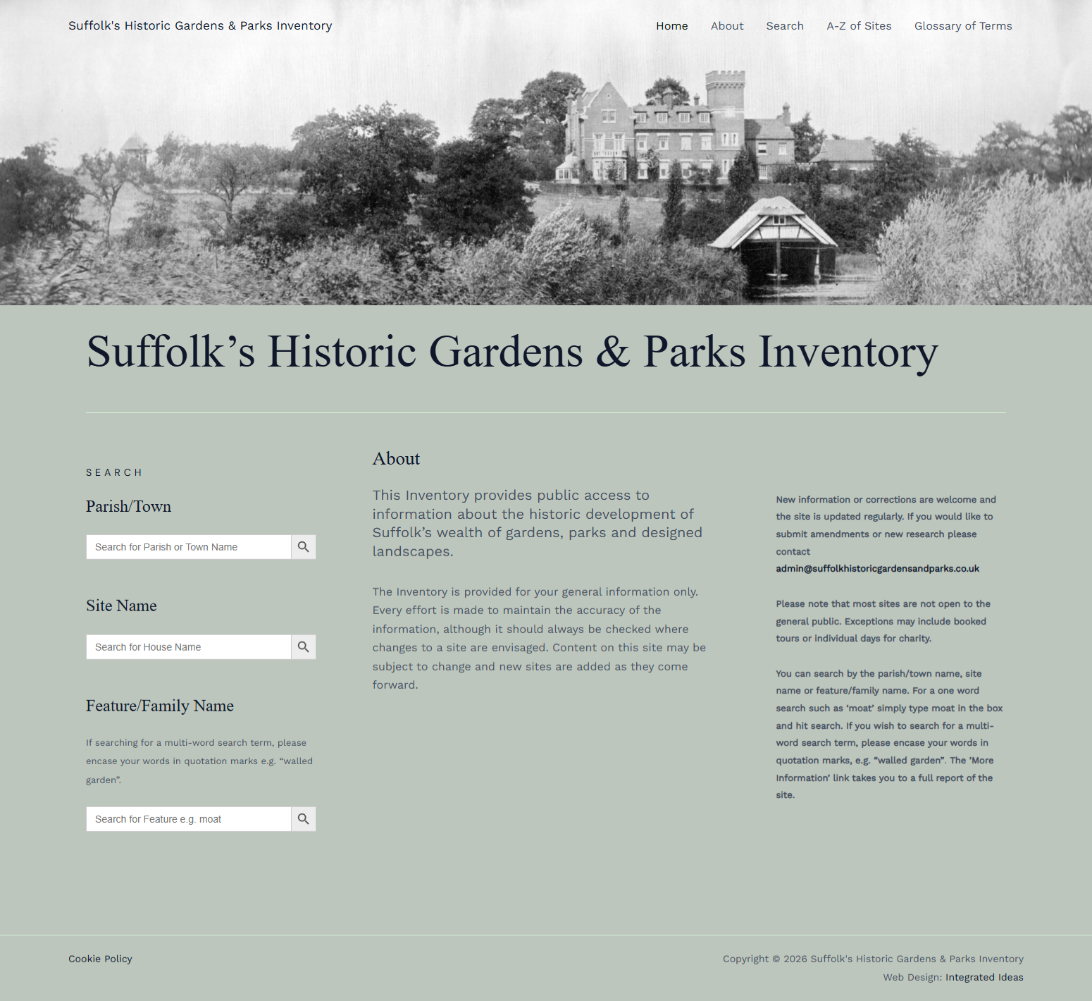 Suffolk's historic gardens and parks website site home page